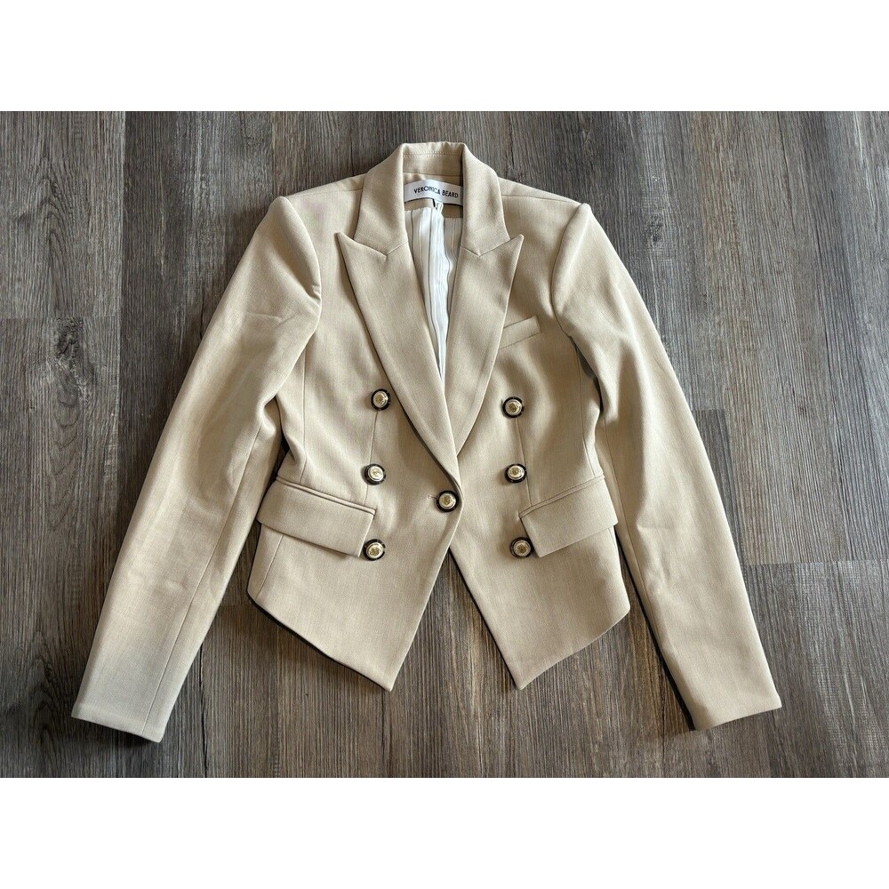 Veronica Beard Diego Dickey Jacket Blazer in Heathered Sand Size 0 Brown